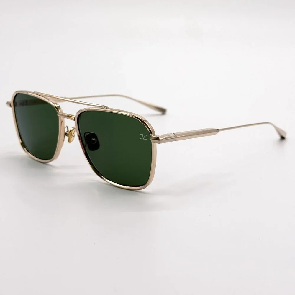 NEW VALENTINO SUNGLASSES VLS-168A LIMITED EDITION GOLD/GREEN UNISEX VALENTINO